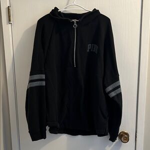 PINK Victoria's Secret Black Zip-Up Sweater